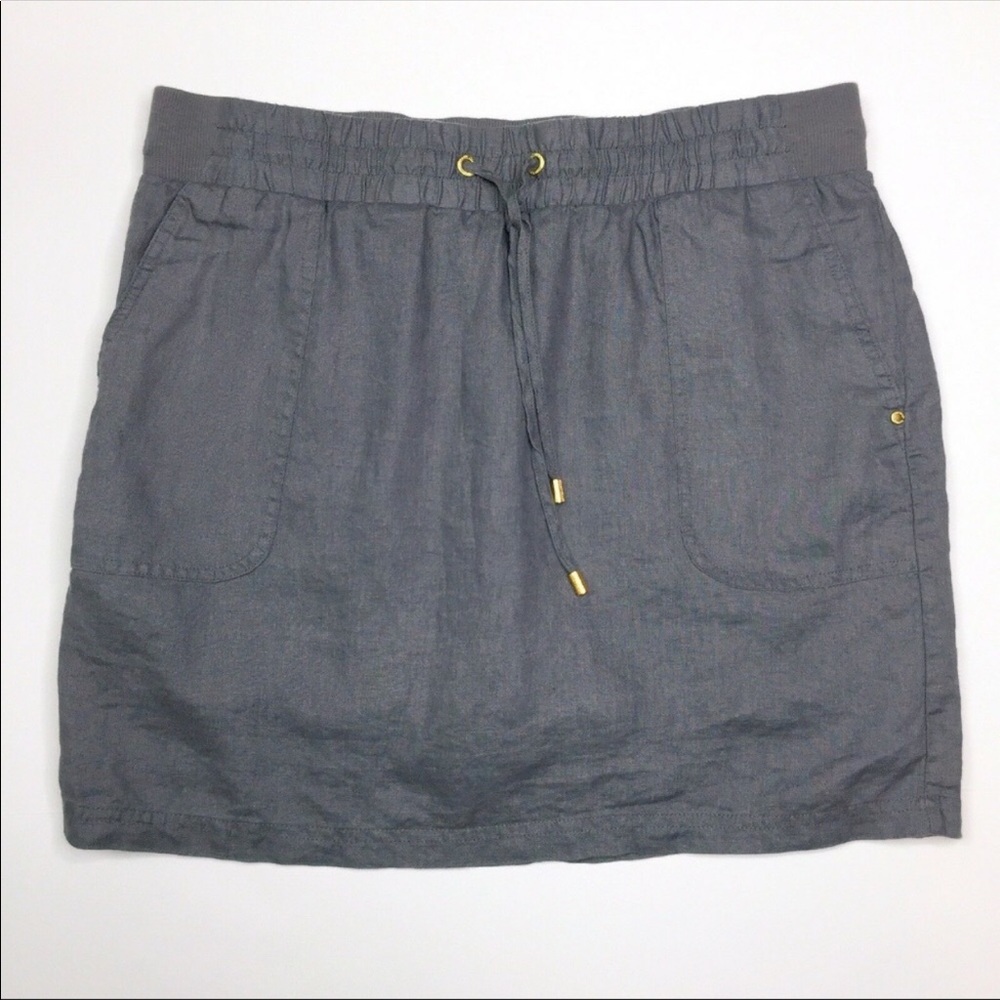 Company Ellen Tracy Size M Gray Linen Skort R